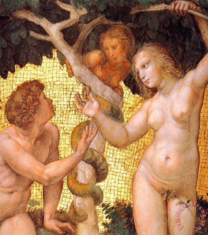 Raphael The Stanza Della Segnatura Ceiling Adam And Eve [detail 1] Art Painting
